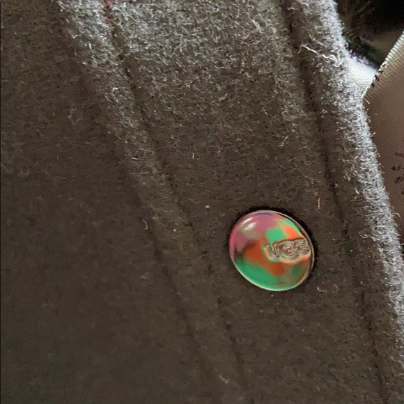 π S UGG Wool Leather Sherpa Varsity Bomber Jacket - Picture 12 of 13